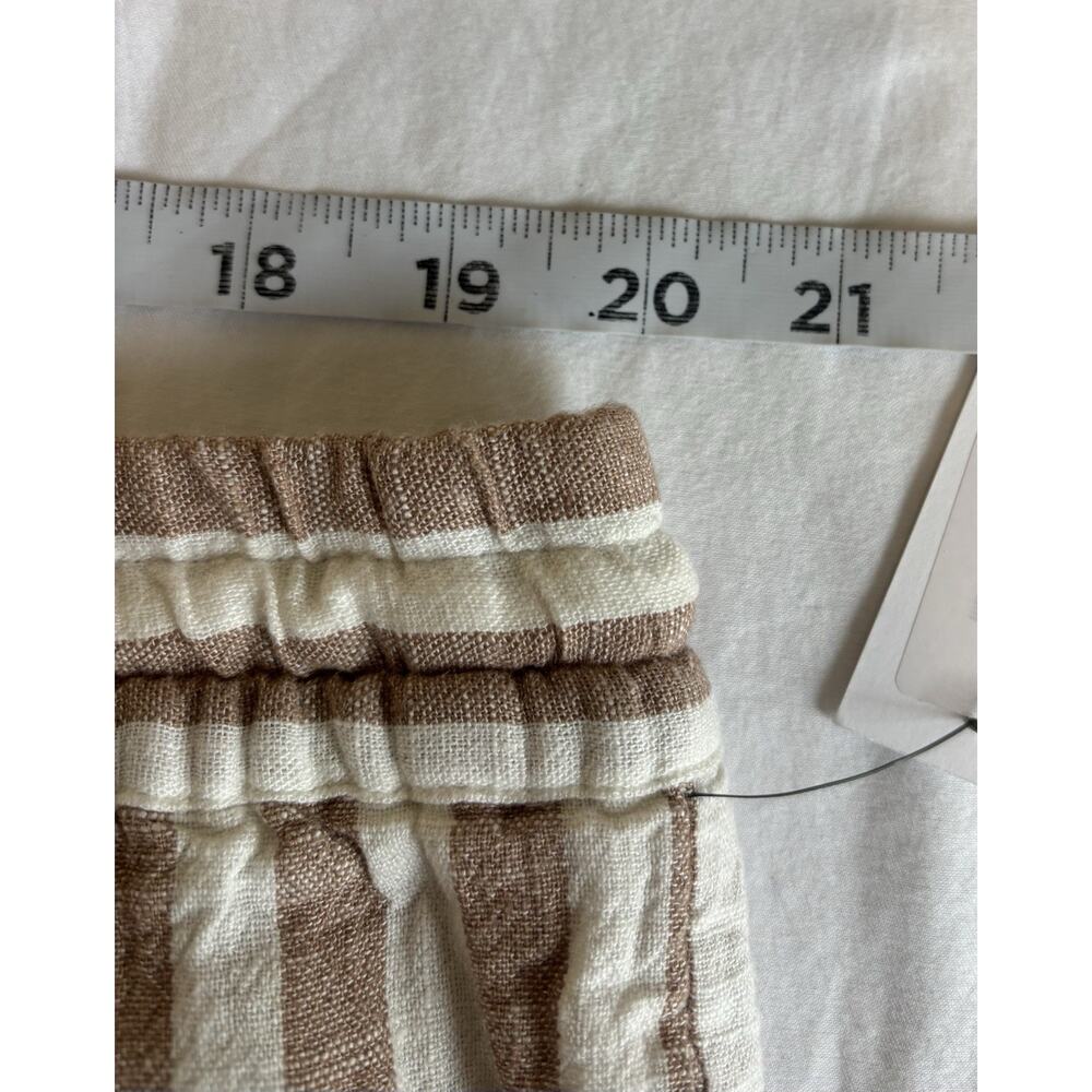 Tribal Linen Blend Pants Cropped Wide-Leg Striped Coastal Vacation Size XXL NWT - Picture 8 of 10